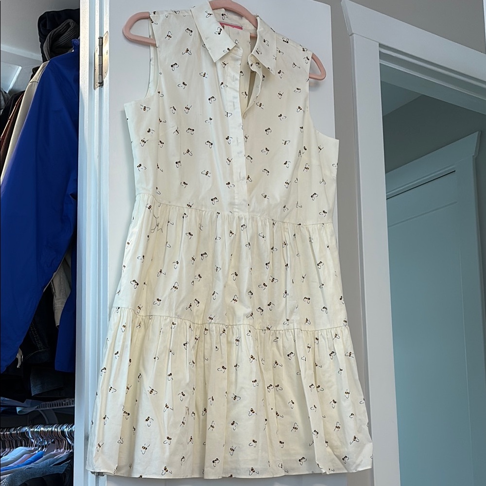 Kate Spade Ivory Sleeveless Mini Dress with Floral Print